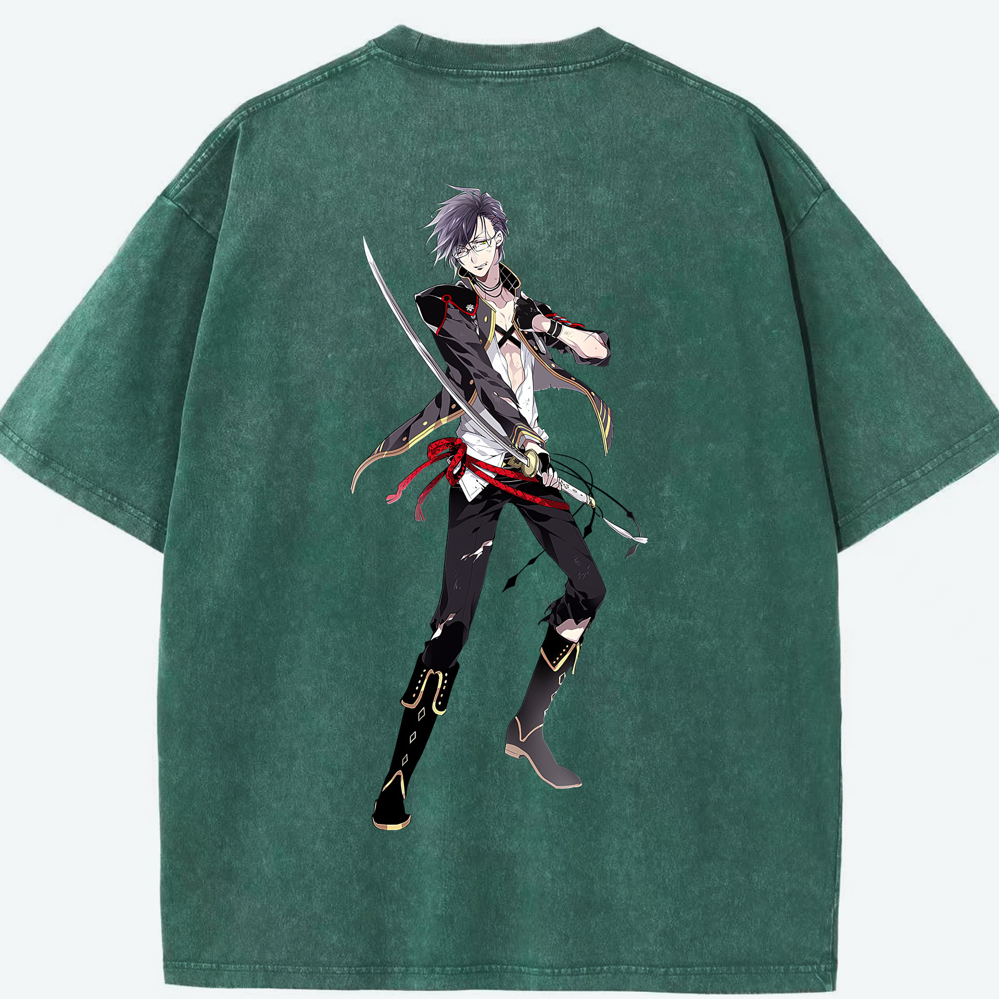 （画像用） 刀剣乱舞 Touken Ranbu 綿100% ヴィンテージ風 半袖Tシャツ（背面プリント）